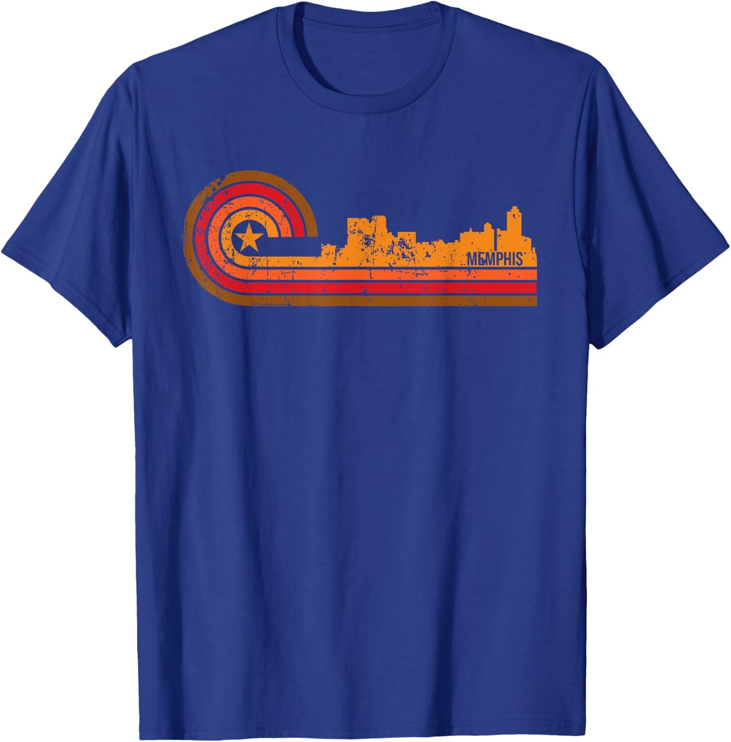 Retro Memphis - Memphis TN Skyline Shirt T-Shirt - T-Shirt | Royal