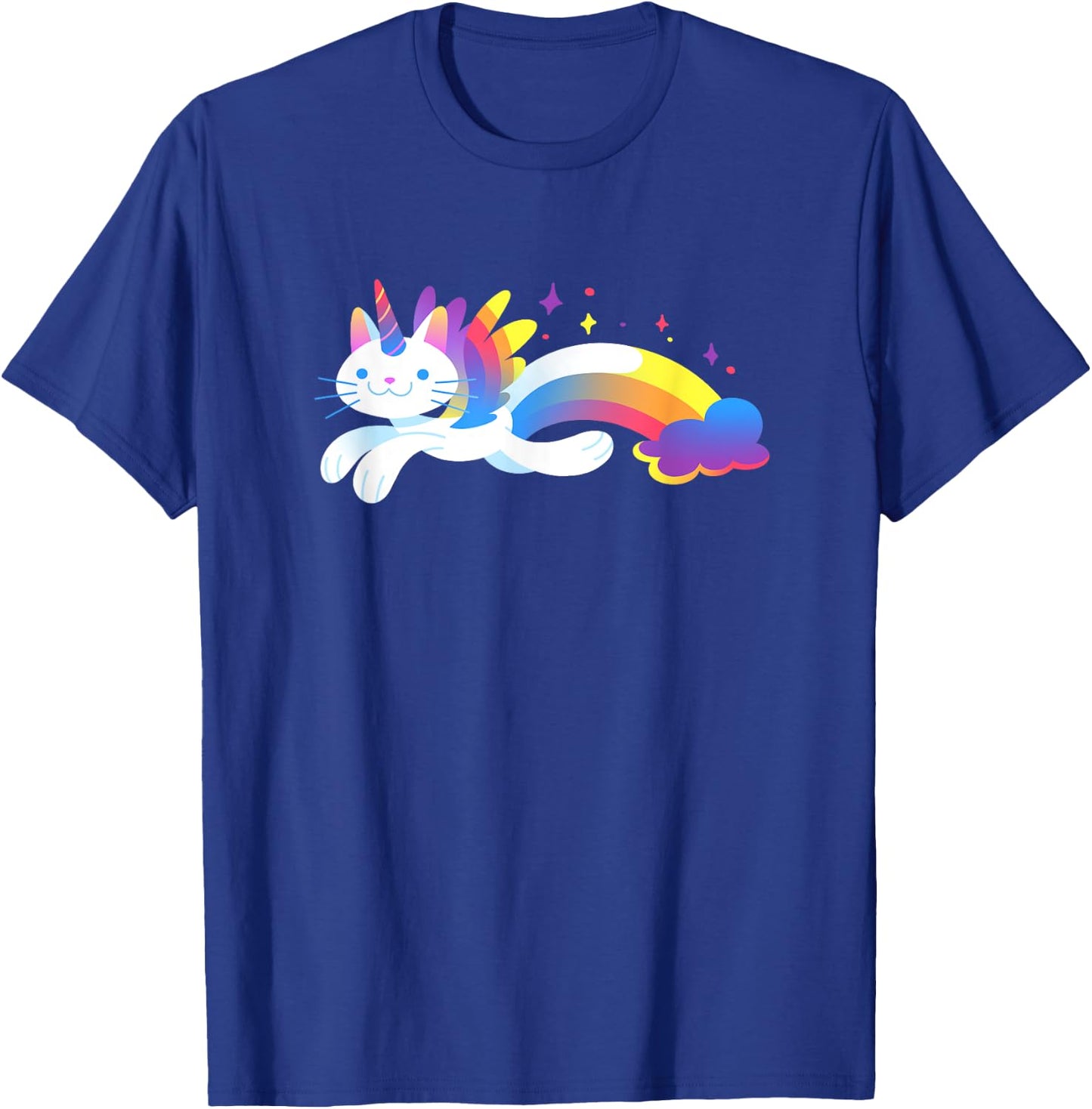 Unicorn Kitty Rainbow - Flying Unicat Caticorn Women Girls Kids T-Shirt - T-Shirt | Royal