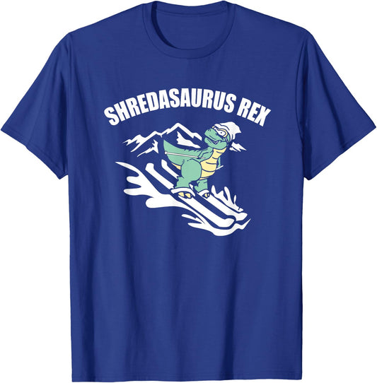Shredasaurus Rex Ski Dinosaur Kids Funny Skiing Gift T-Shirt - T-Shirt | Royal