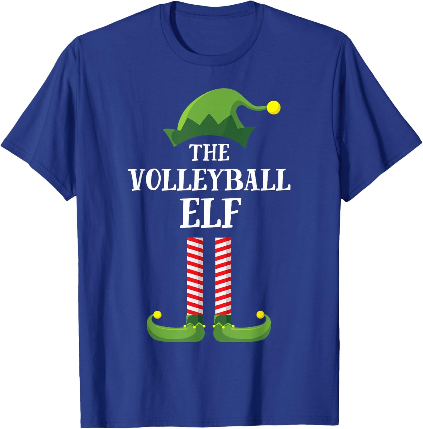 Volleyball Elf Matching Family Group Christmas Party Pyjamas T-Shirt - T-Shirt | Royal