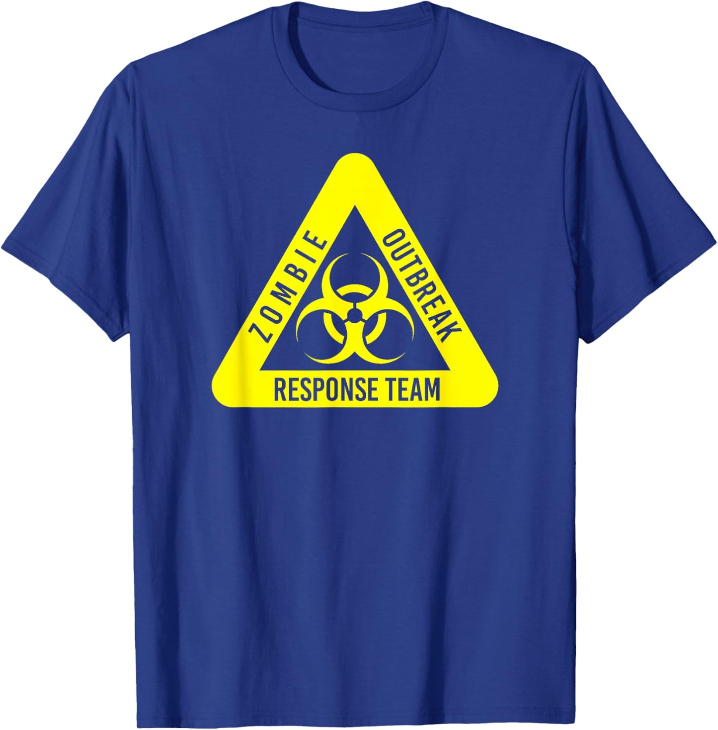 Zombie Outbreak Response Funny Biohazard In Yellow T-Shirt - T-Shirt | Royal