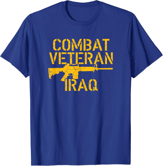 Combat Veteran Iraq For Proud American Vets T-Shirt - T-Shirt | Royal