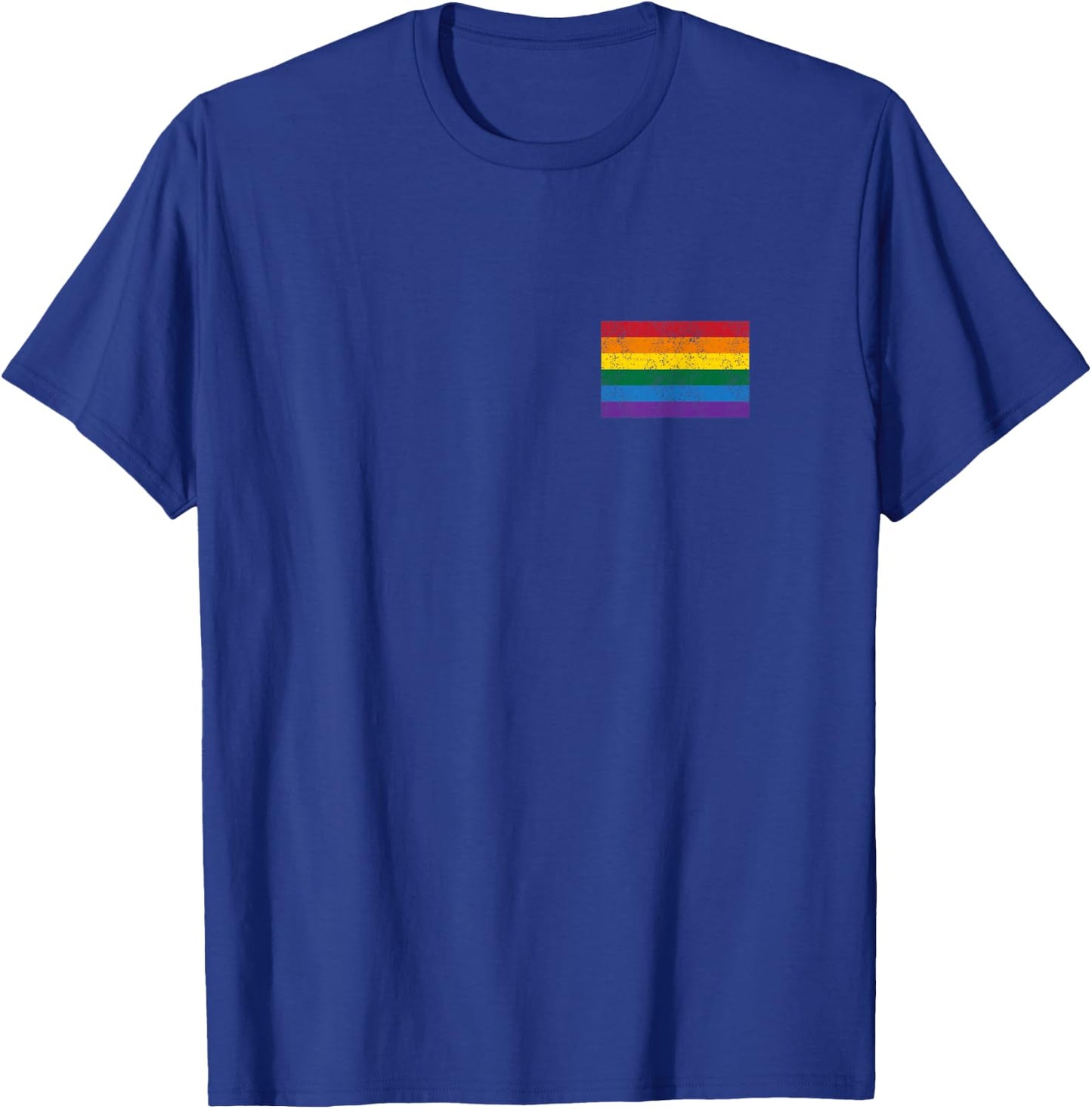 Vintage Distressed Gay Pride Flag (Gay Flag Shirt) T-Shirt - T-Shirt | Royal
