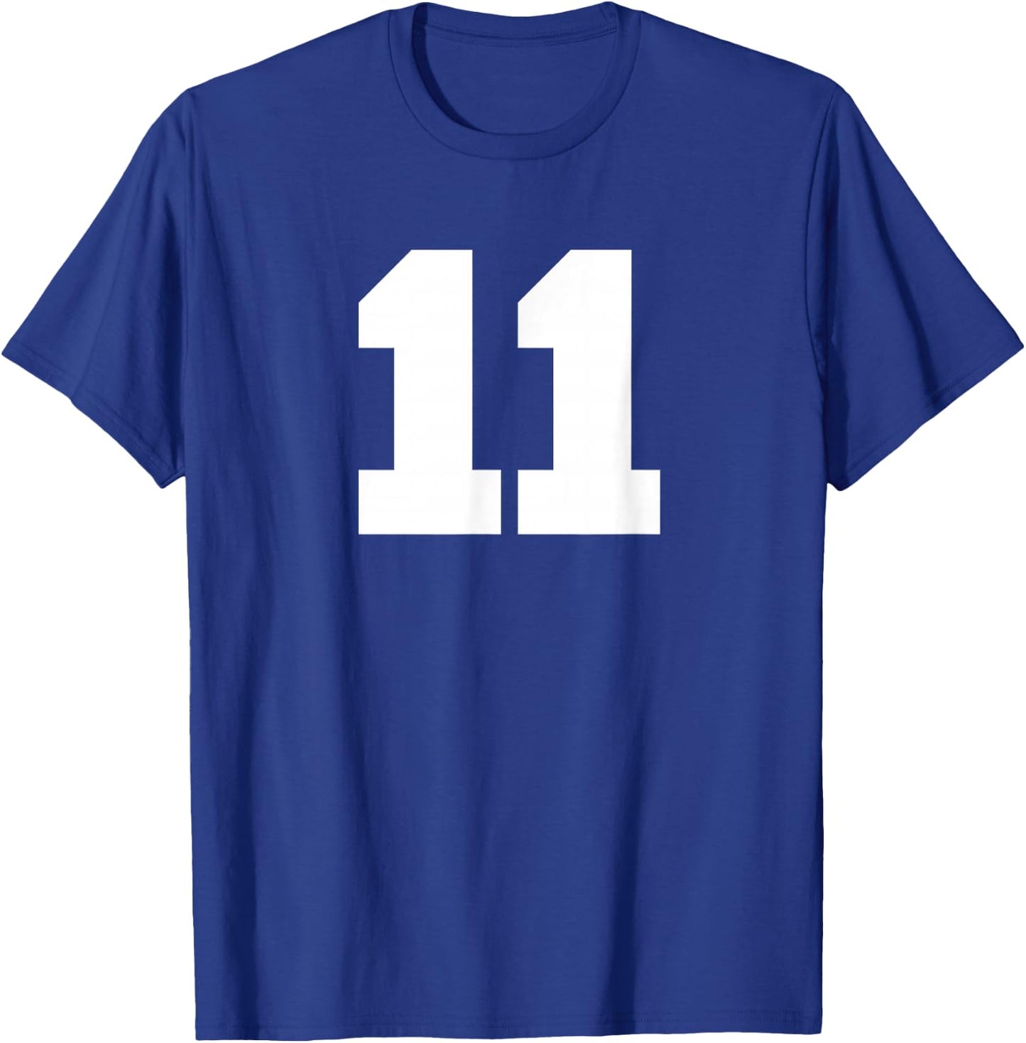 Number 11 Sports Jersey Player #11 Fan FRONT Print Varsity T-Shirt - T-Shirt | Royal