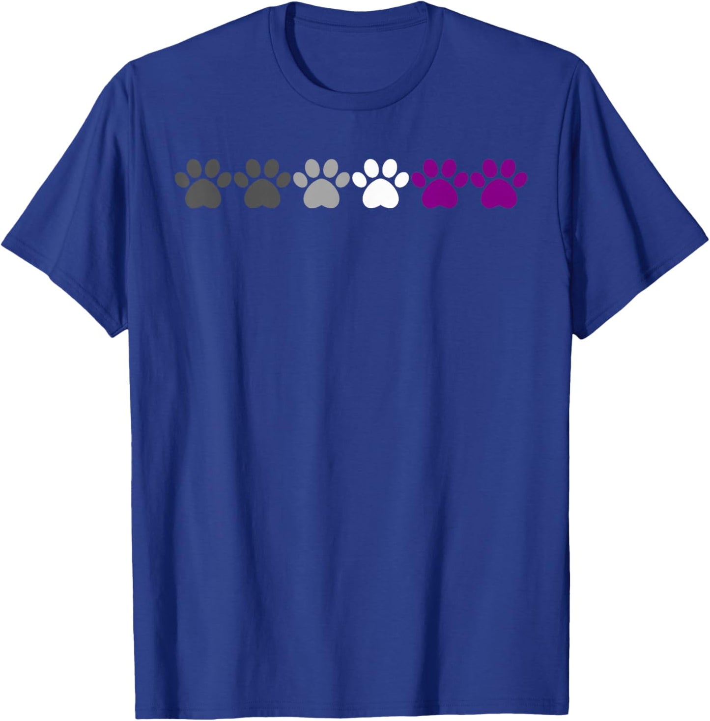 Ace Pride Paw Print Asexuality LGBTQ Plus Pride Statement T-Shirt - T-Shirt | Royal