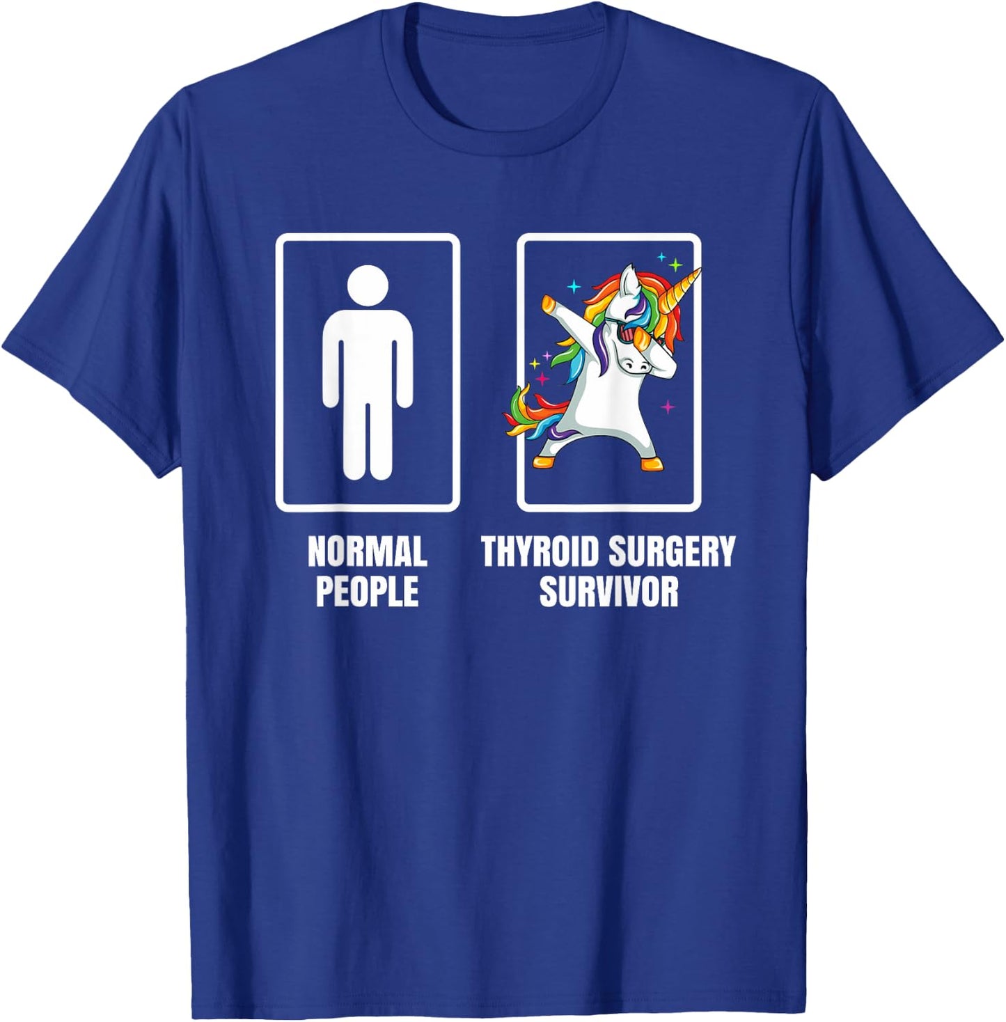 Dabbing Unicorn Thyroid Surgery Survivor Recovery Get Well T-Shirt - T-Shirt | Royal