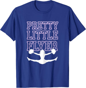 Pretty Little Flyer Cheerleader T Shirt Cheer Team Mom Gift T-Shirt - T-Shirt | Royal