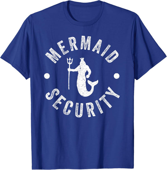 Mermaid Security Funny Swimming Costume T-Shirt - T-Shirt | Royal