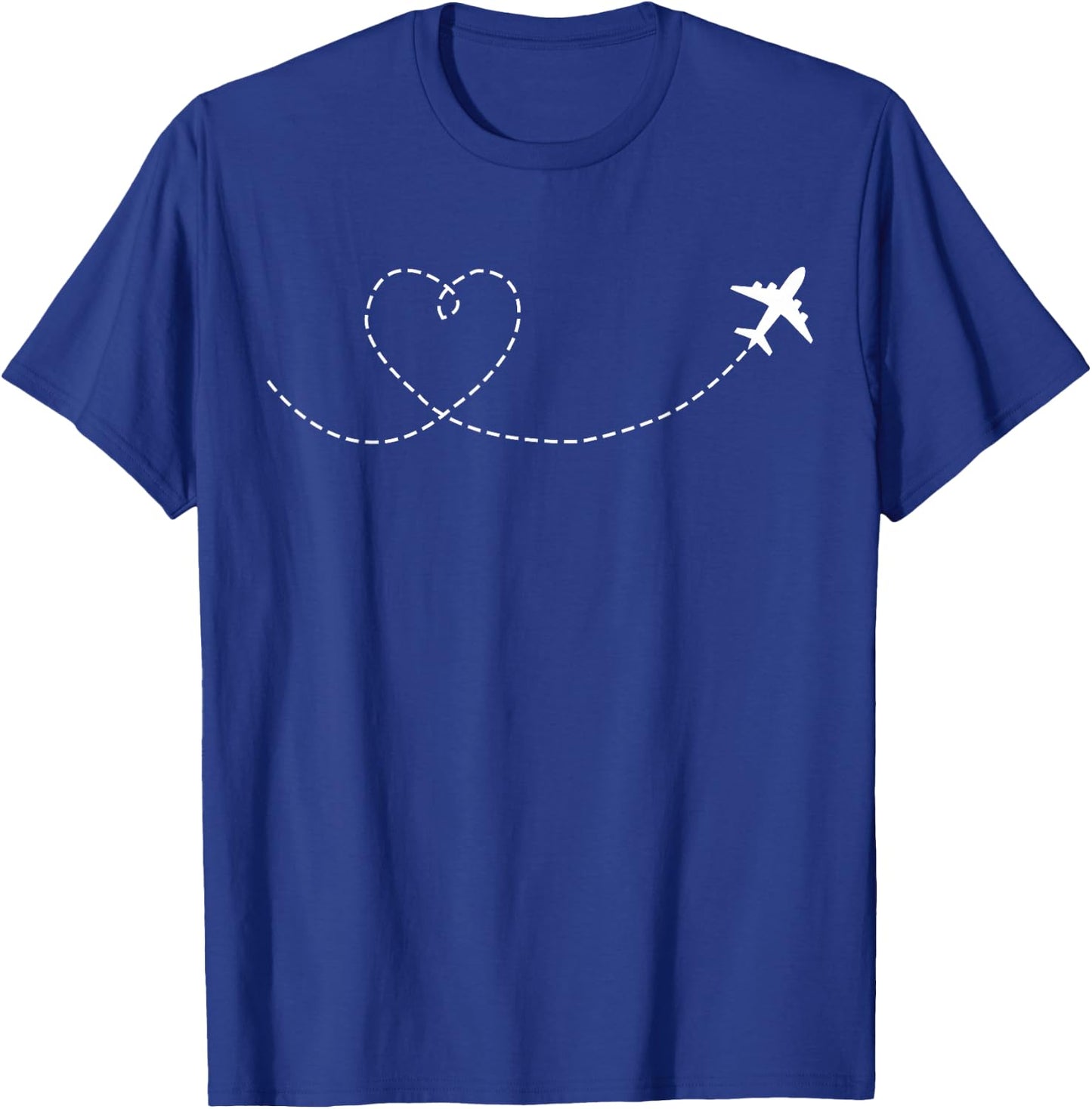 Cute Airplane Travel Vacation Heart T-Shirt - T-Shirt | Royal