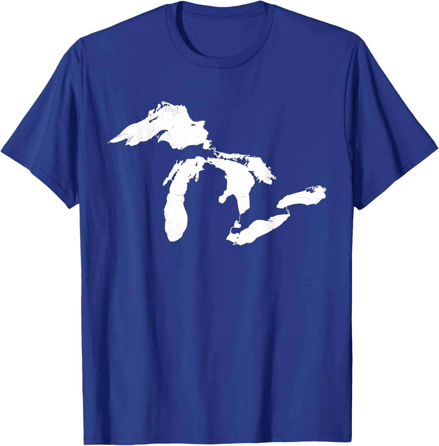 Michigan Map Great Lakes Midwest Mitten Vintage Gift T-Shirt - T-Shirt | Royal