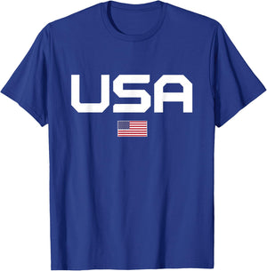 American Flag Cool Patriotic Men Women 4th of July USA T-Shirt - T-Shirt | Royal