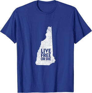 Live Free Or Die Shirt - New Hampshire Shirt NH T-Shirt - T-Shirt | Royal