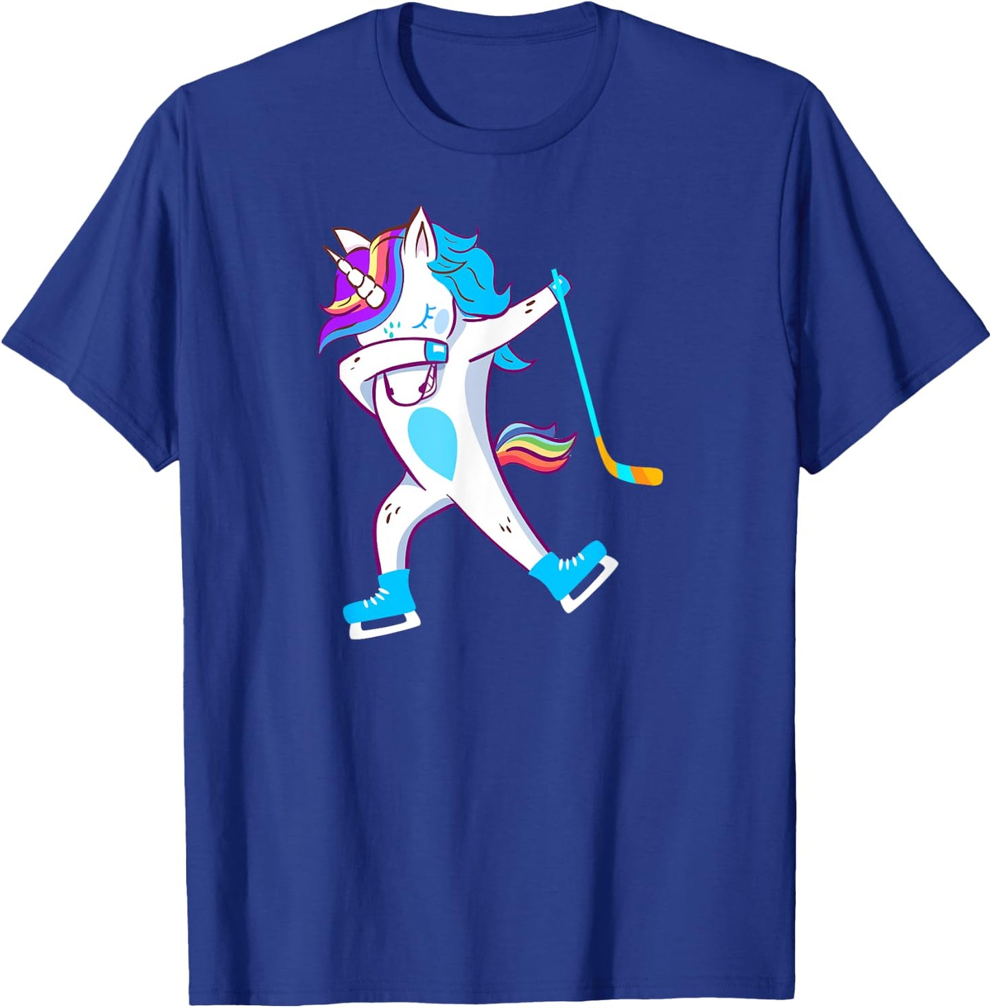 Dabbing Hockey Unicorn Puck Kids Boys Girls Cool Ice Hockey T-Shirt - T-Shirt | Royal