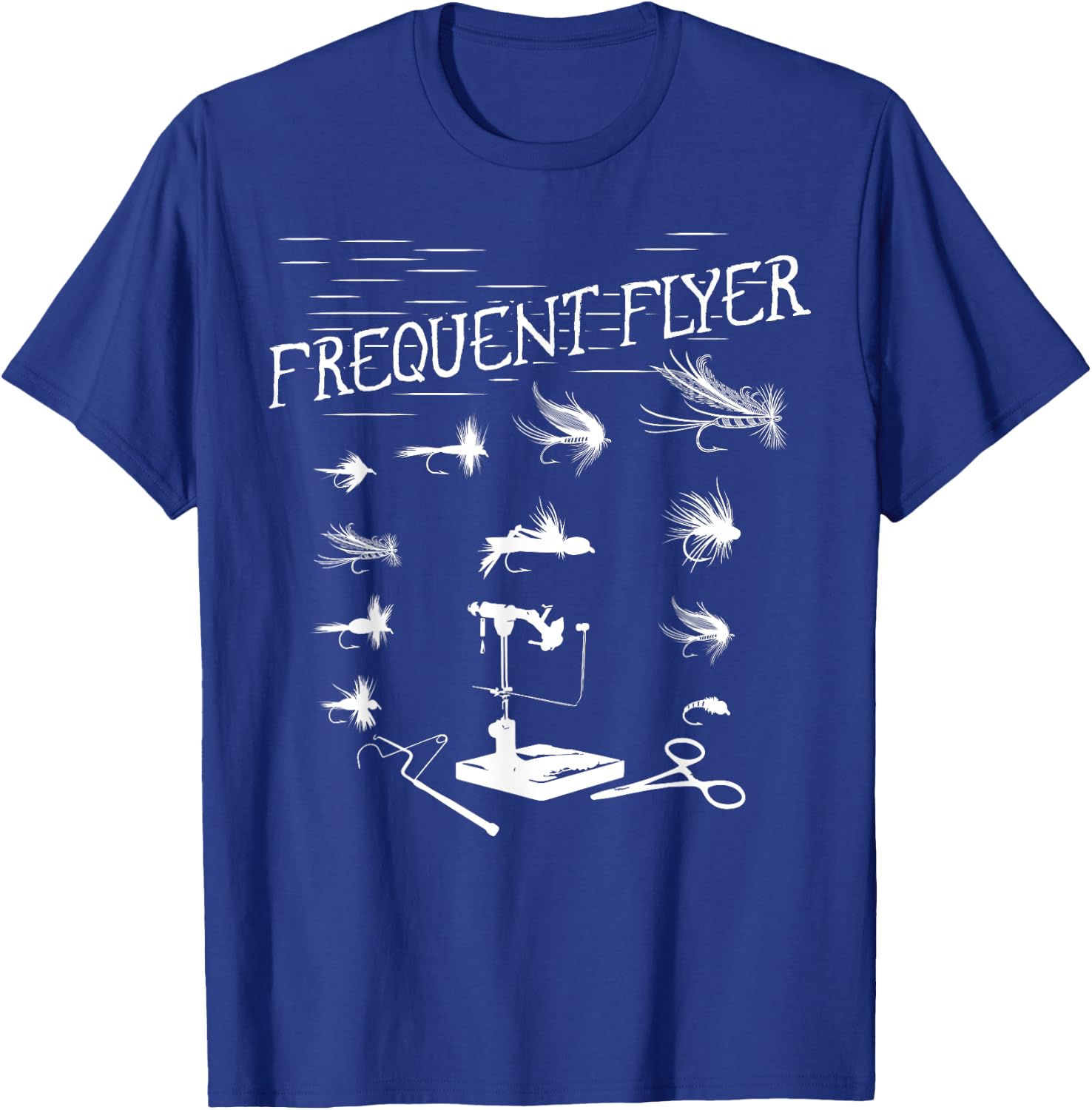 Fly Fishing Tying Funny Fisherman Christmas Fathers Day Gift T-Shirt - T-Shirt | Royal