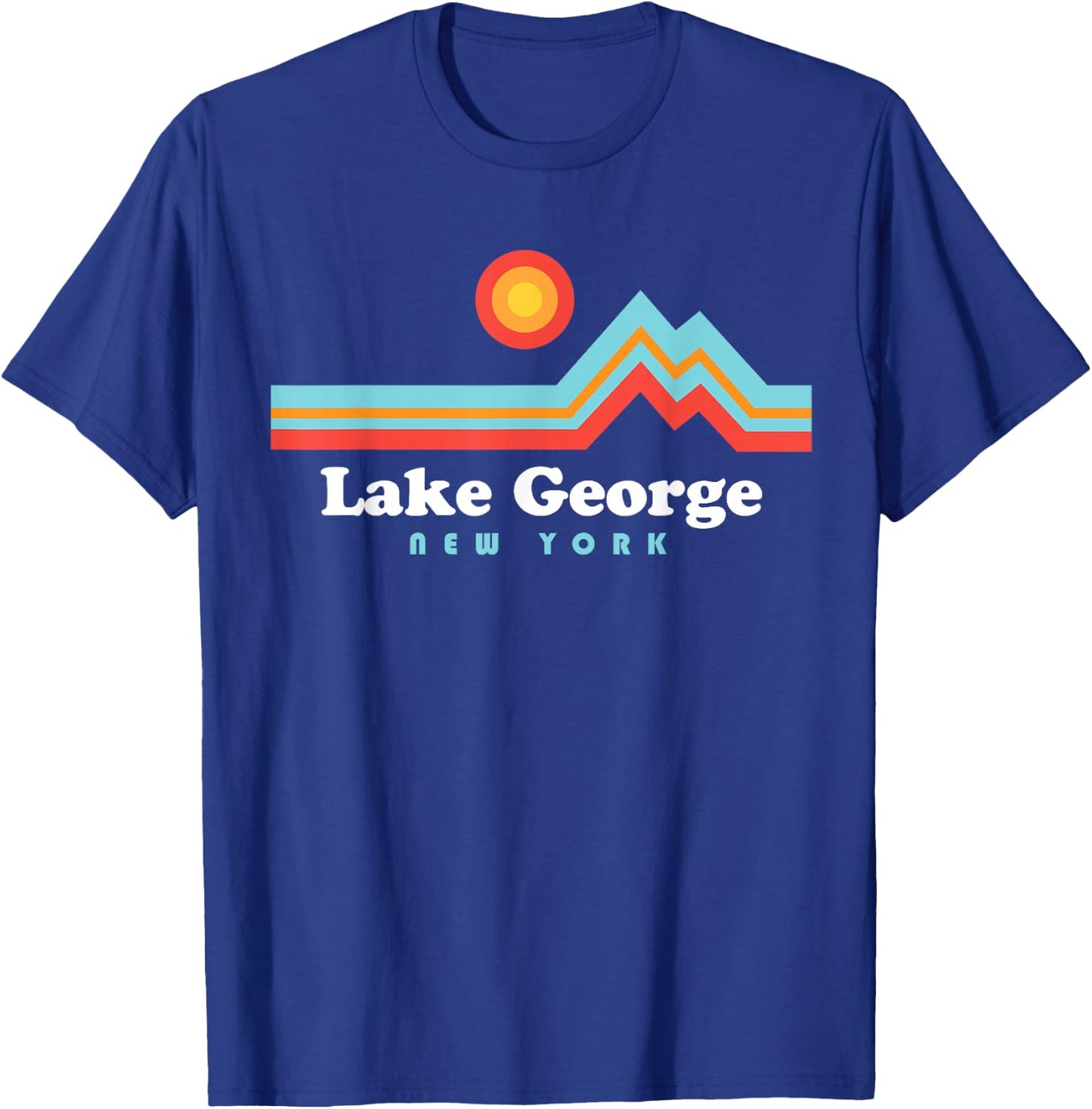 Lake George New York Sunset Mountains T-Shirt - T-Shirt | Royal