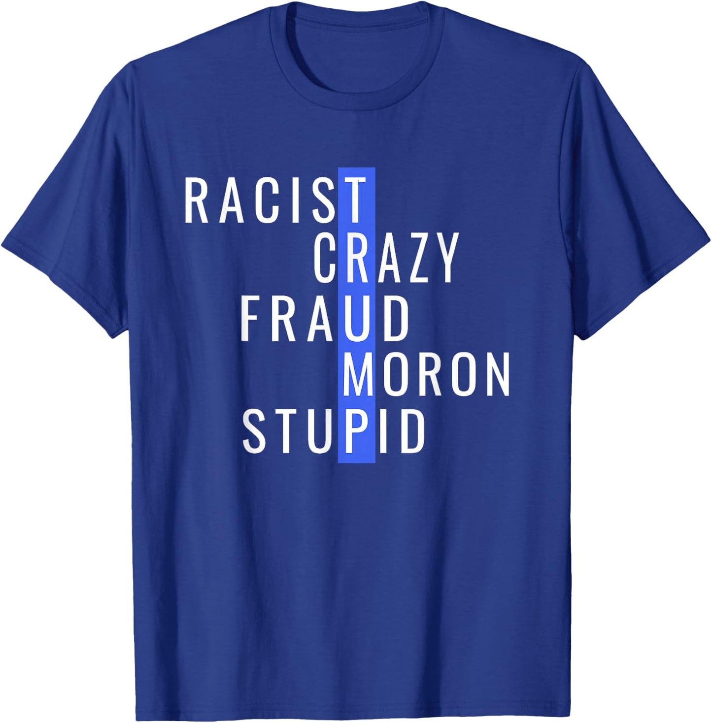 Racist Crazy Fraud Moron Stupid Trump Anti Trump T-Shirt - T-Shirt | Royal