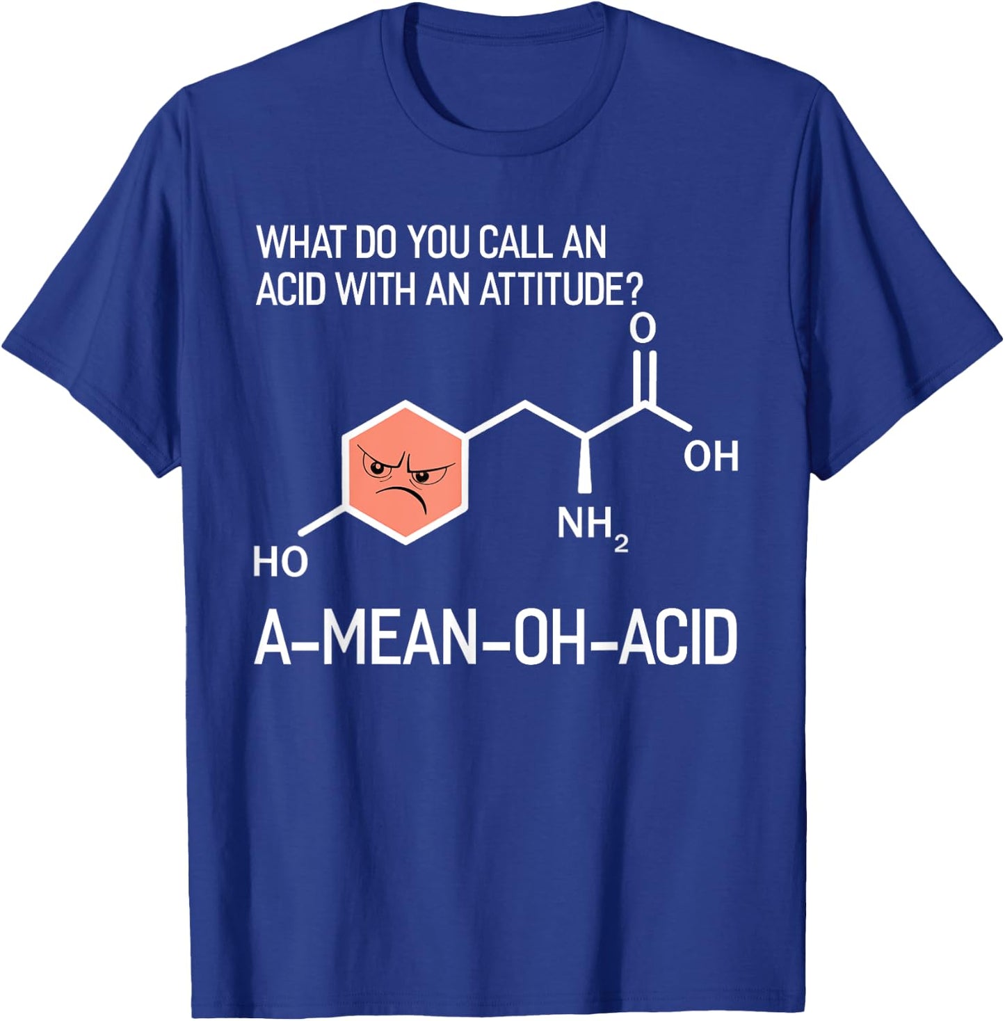 Humor Nerdy Chemistry Gifts-Amino Acid Men T-Shirt - T-Shirt | Royal