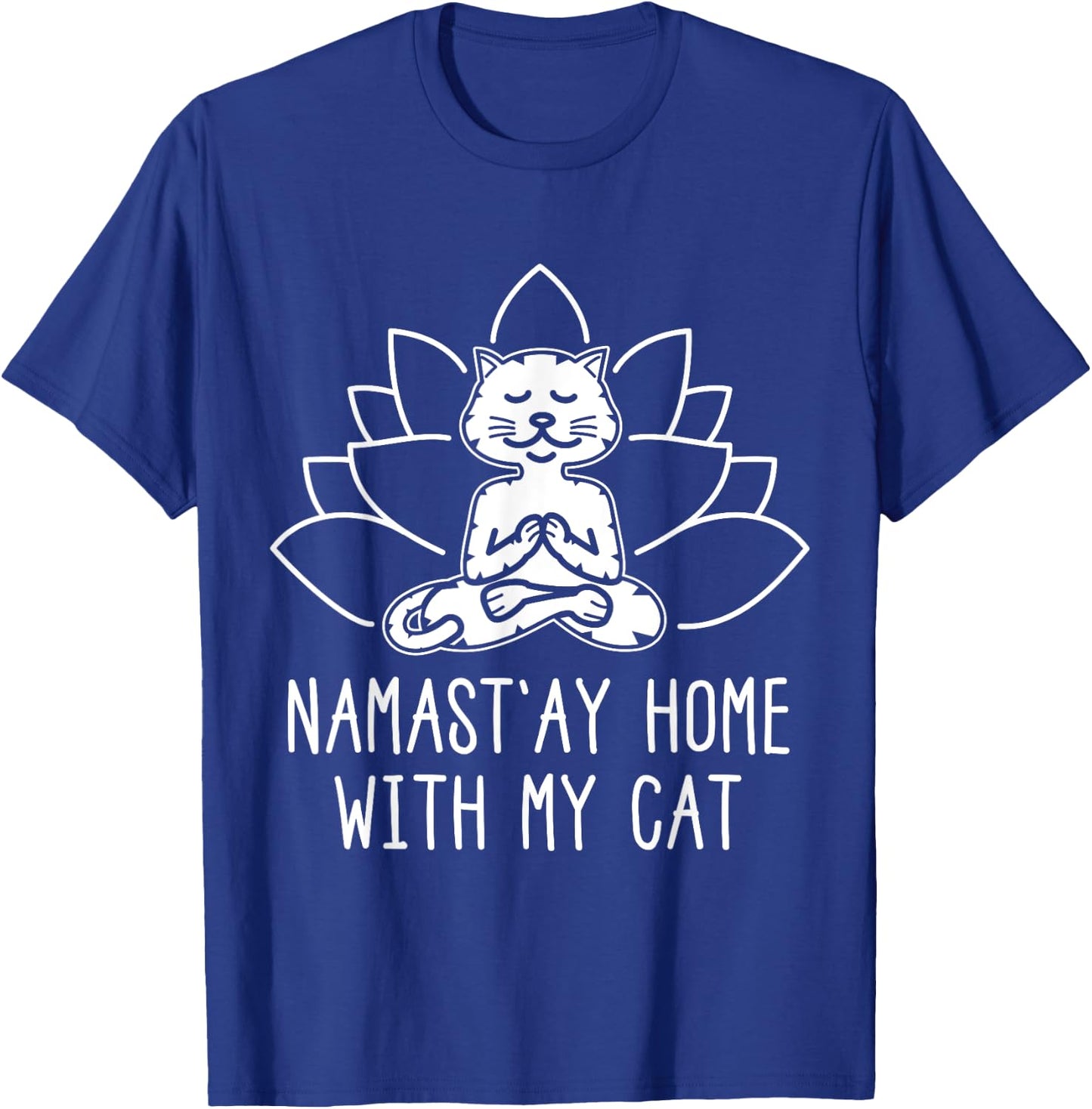 Cute Cat Yoga Shirt Namaste Home With My Cat Women T-Shirt - T-Shirt | Royal