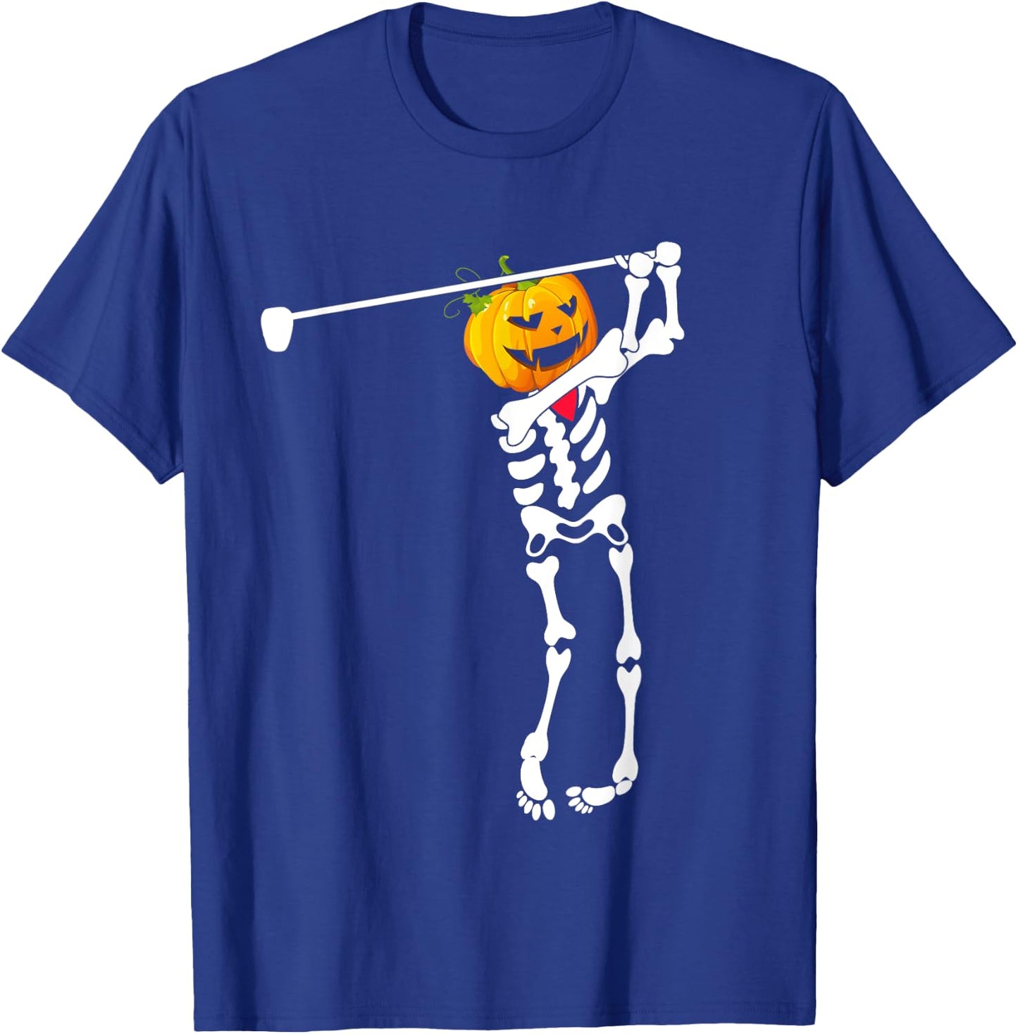 Golf Skeleton Pumpkin Halloween Shirt T-Shirt - T-Shirt | Royal