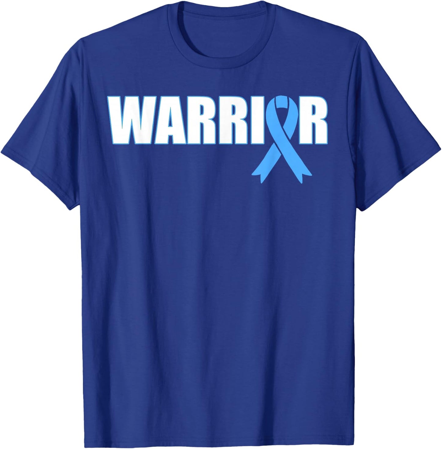 Prostate Cancer Warrior - Light Blue Ribbon T-Shirt - T-Shirt | Royal