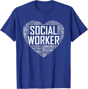 Social Worker T Shirt Love Month Graduation Gift T-Shirt - T-Shirt | Royal