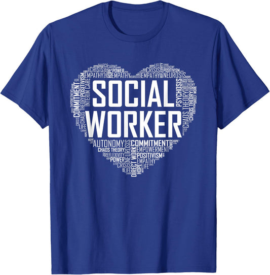 Social Worker T Shirt Love Month Graduation Gift T-Shirt - T-Shirt | Royal