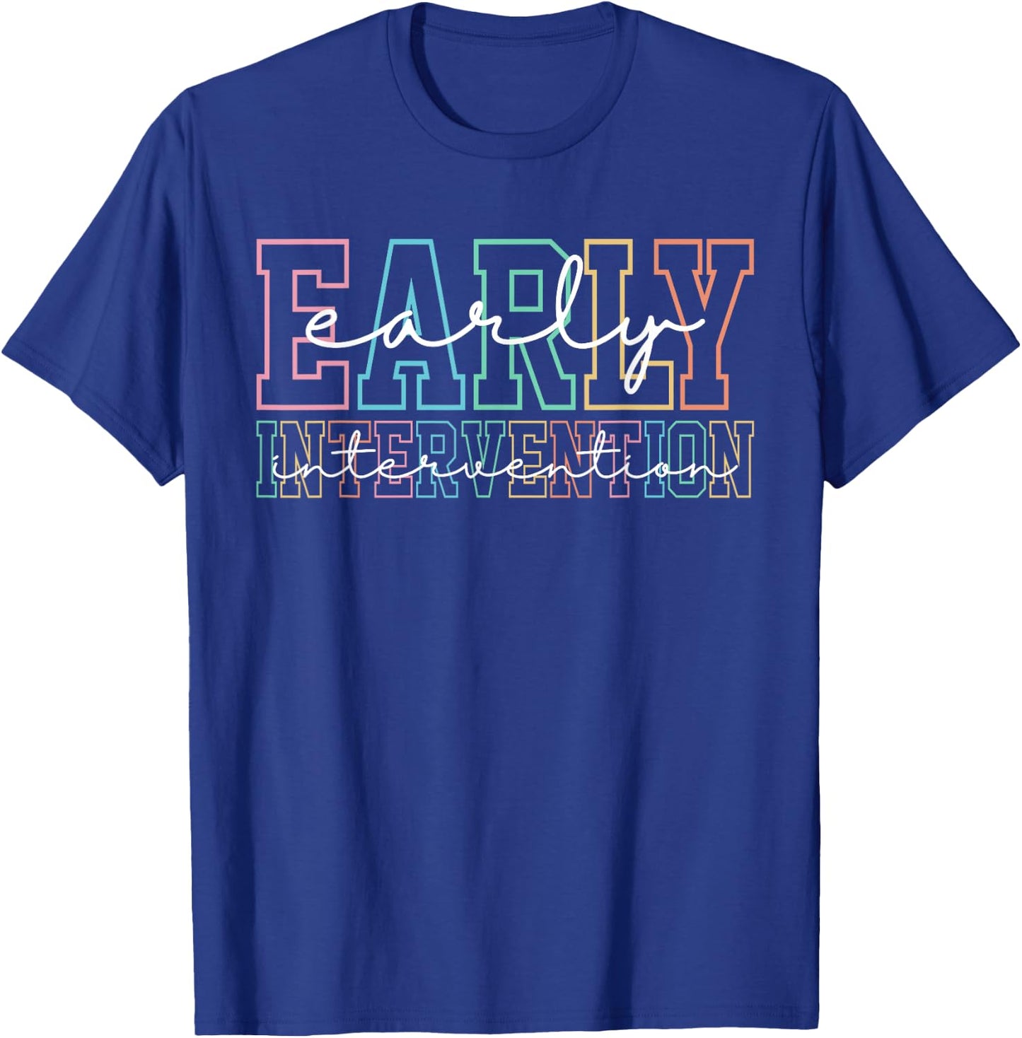 Retro Early Intervention Teacher Intervention Specialist T-Shirt - T-Shirt | Royal