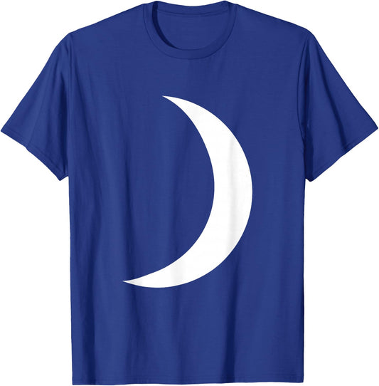 Cool Big White Crescent Moon Astronomy T-Shirt - T-Shirt | Royal