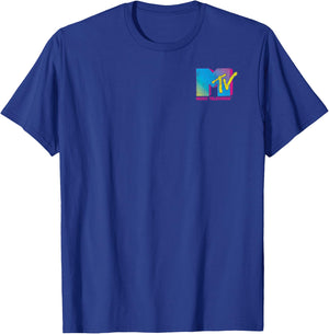 MTV Colorful Pocket Logo Music Television Graphic T-Shirt - T-Shirt | Royal