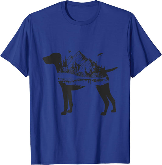 German Shorthair Pointer Mom Nature Lover Silhouette Dog T-Shirt - T-Shirt | Royal