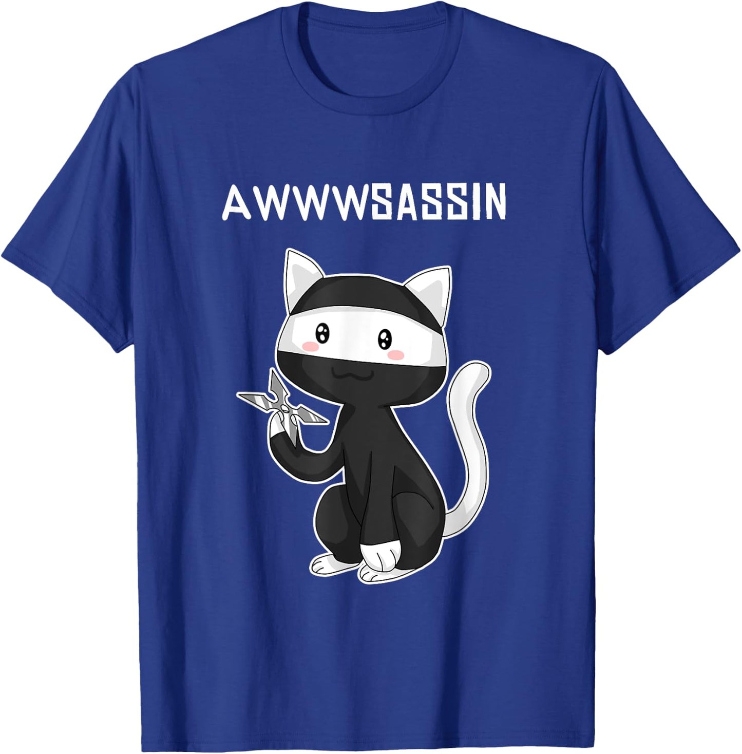 Awwsassin Funny Ninja Kitty Cat Assassin Pun T Shirt T-Shirt - T-Shirt | Royal