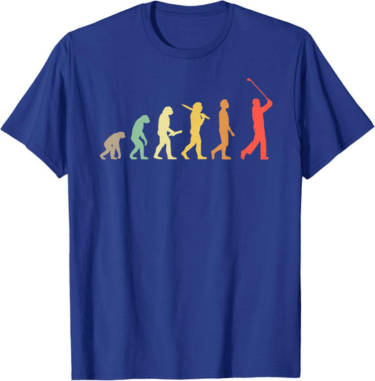 Retro Golf Evolution Gift Golfers & Golf Players T-Shirt - T-Shirt | Royal