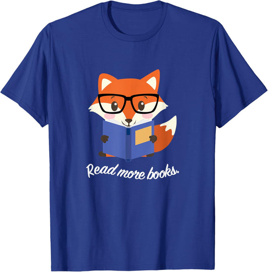 Bookish Fox Read More Books Kids Clothing T-Shirt - T-Shirt | Royal