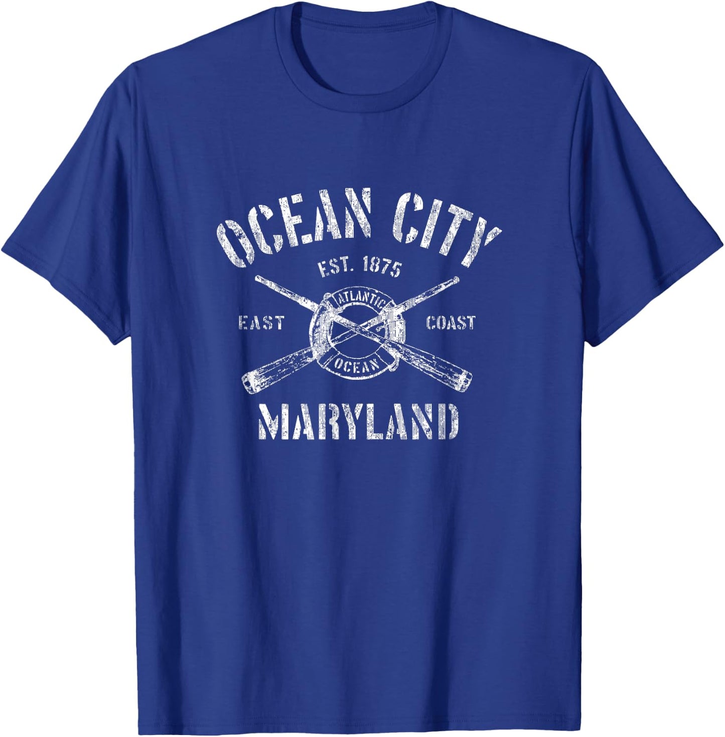 Ocean City MD Vintage Nautical Boating T-Shirt - T-Shirt | Royal