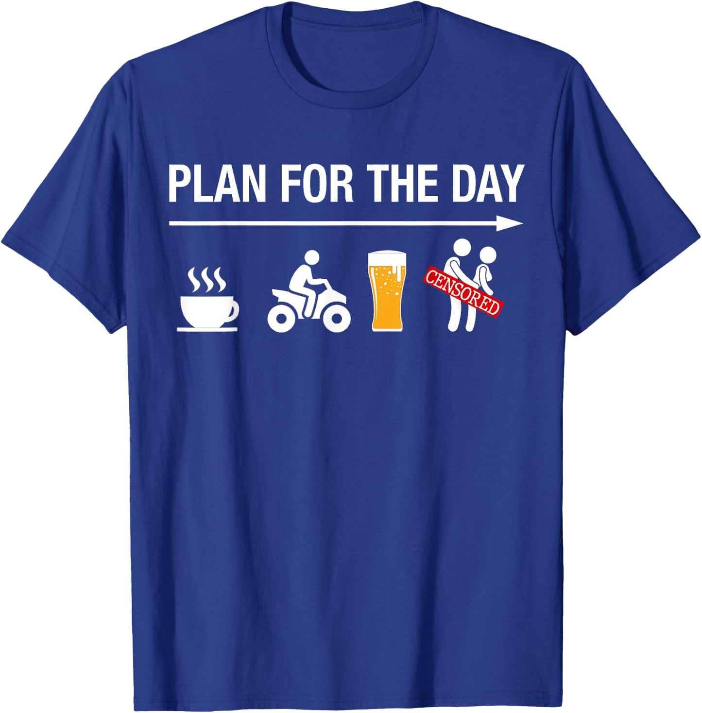 Funny ATV Shirts Men Women Four Wheeling Coffee Quad Beer T-Shirt - T-Shirt | Royal