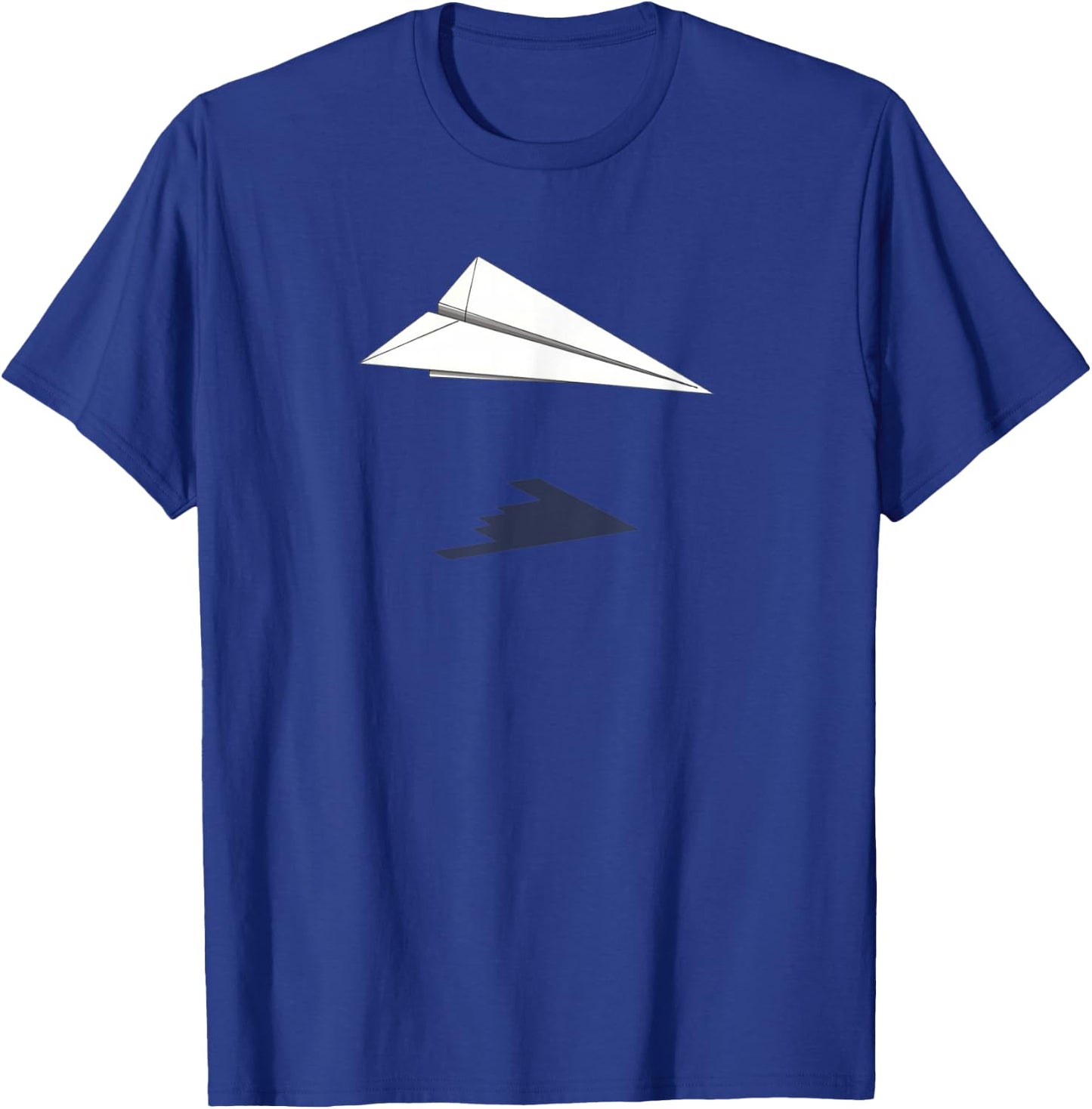 Paper Airplane Shadow B-2 Bomber T-Shirt - T-Shirt | Royal