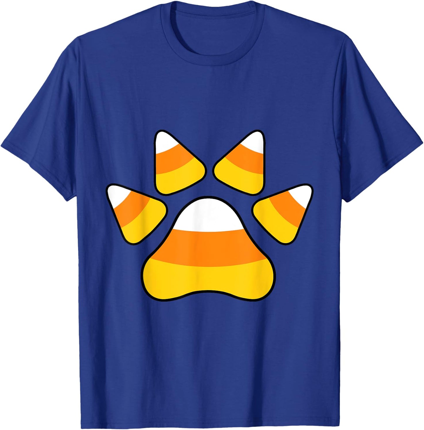 Halloween Candy Corn Paw Print For Animal Lovers T-Shirt - T-Shirt | Royal