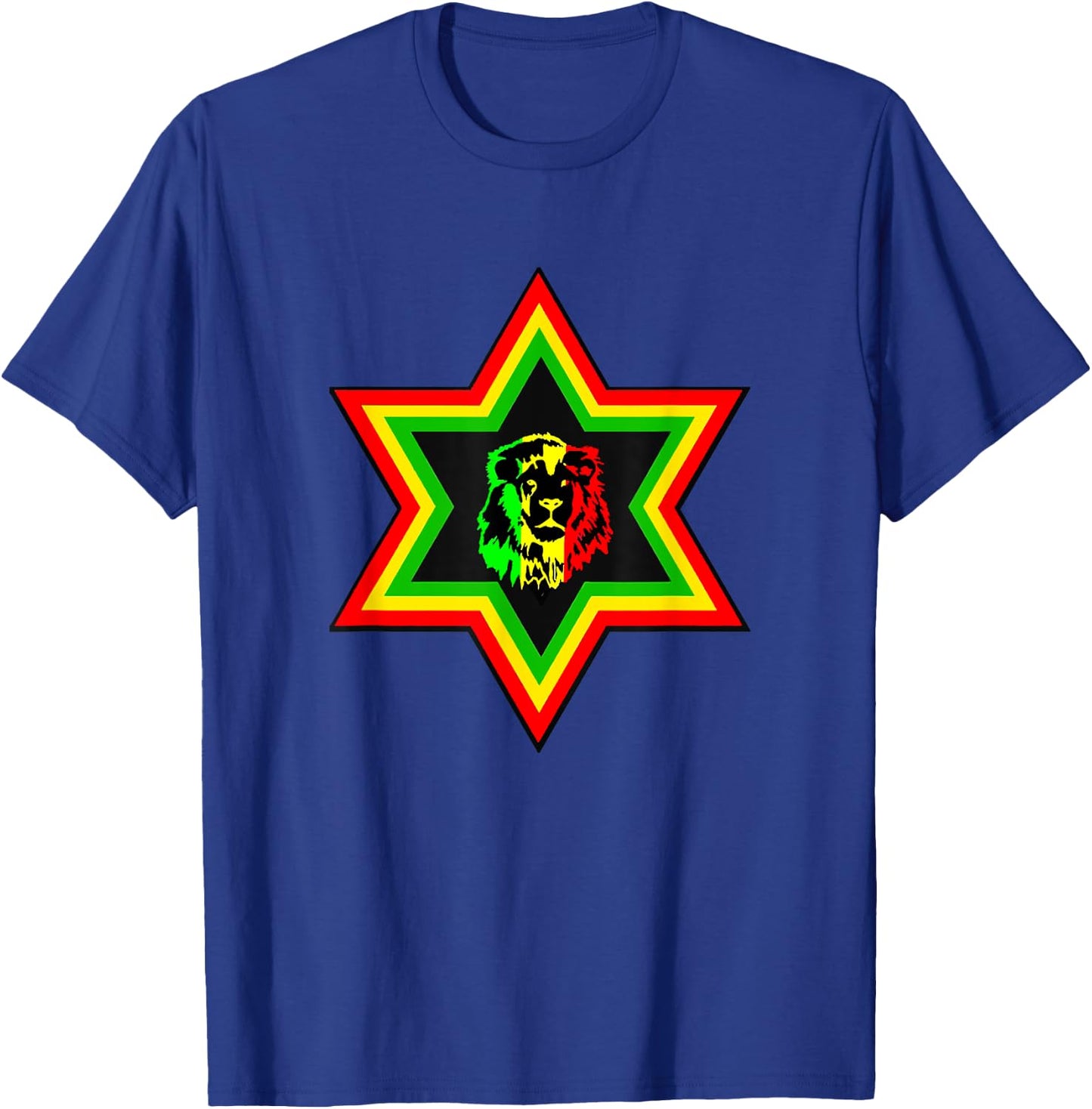 Rasta Star of David Lion of Judah T-Shirt - T-Shirt | Royal