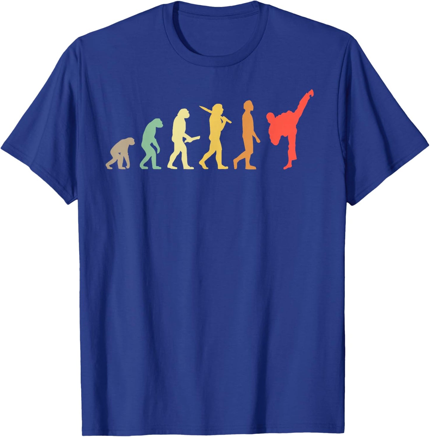 Retro Karate Evolution Gift Karateka T-Shirt - T-Shirt | Royal