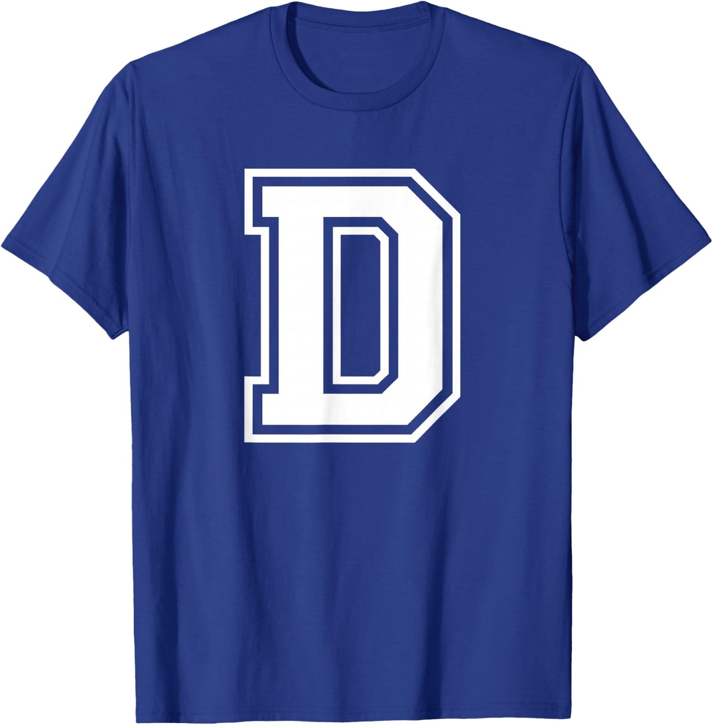 Letter D Name Initial Varsity Alphabet Monogram T-Shirt - T-Shirt | Royal