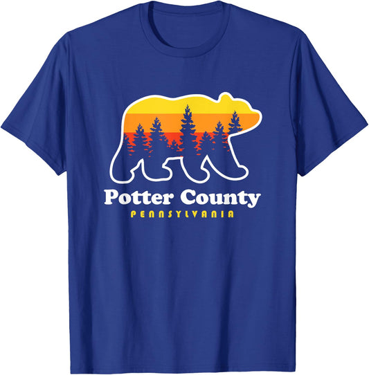 Potter County Pennsylvania Susquehannock State Forest Bear T-Shirt - T-Shirt | Royal