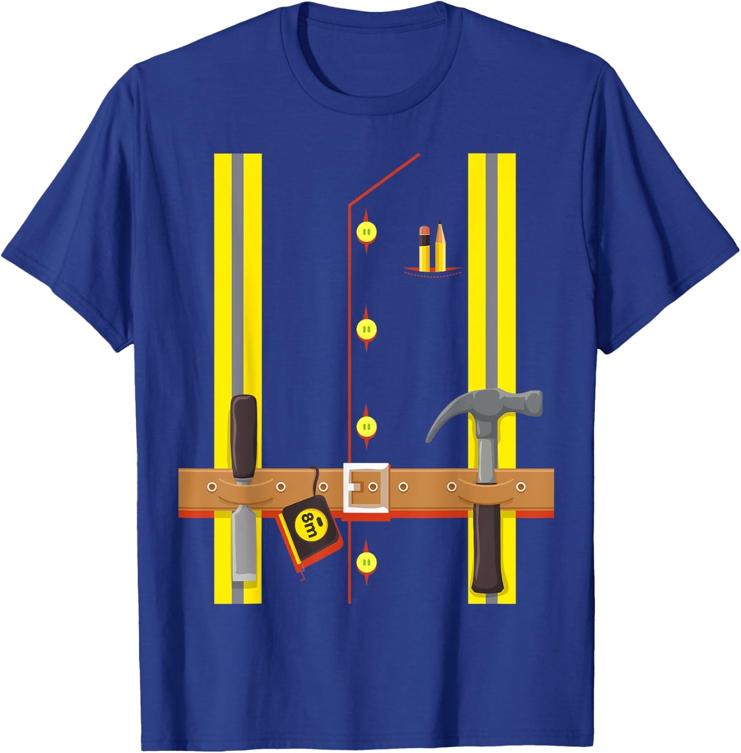 Construction Worker Costume for Boys Kids Halloween Builder T-Shirt - T-Shirt | Royal