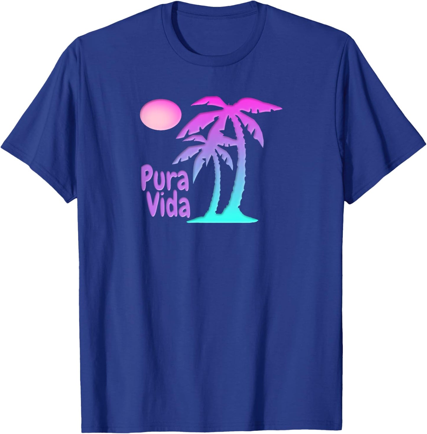 PURA VIDA Souvenir Palm Trees Beach Sun Costa Rica Women Girls Kids T-Shirt - T-Shirt | Royal
