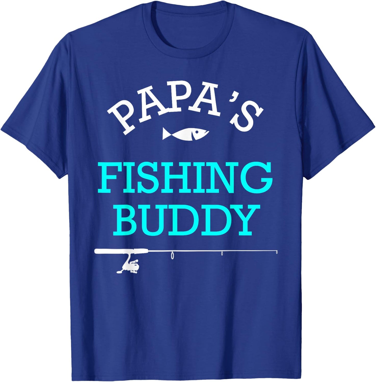 Papas Fishing Buddy Cute Kids Gift T-Shirt - T-Shirt | Royal