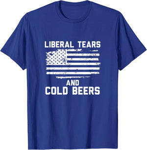 Funny Liberal Tears and Cold Beers T-Shirt - T-Shirt | Royal