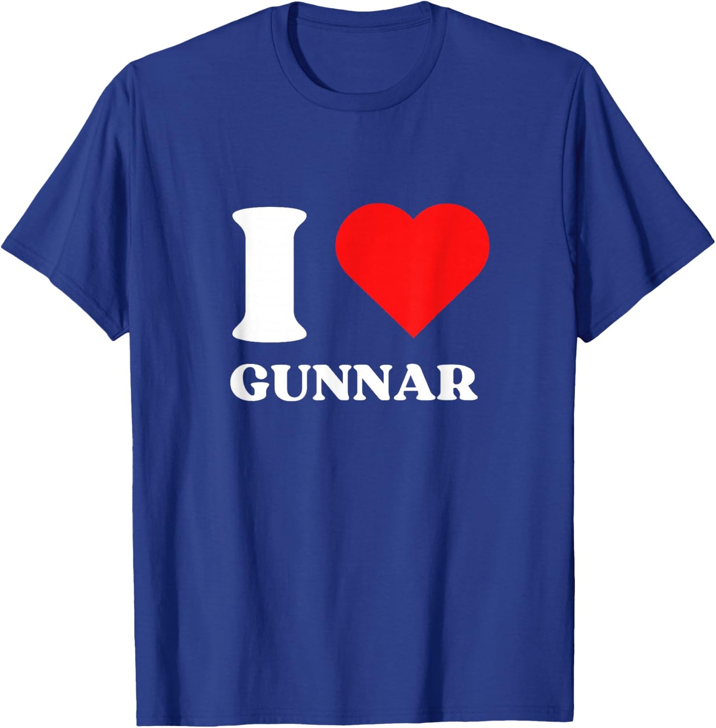 I Love Gunnar I Heart Gunnar Name Y2k Valentines Day T-Shirt - T-Shirt | Royal