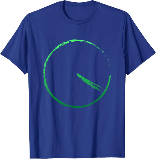 Subtle 420 Minimalistic Green Gradient Clock Print T-Shirt - T-Shirt | Royal