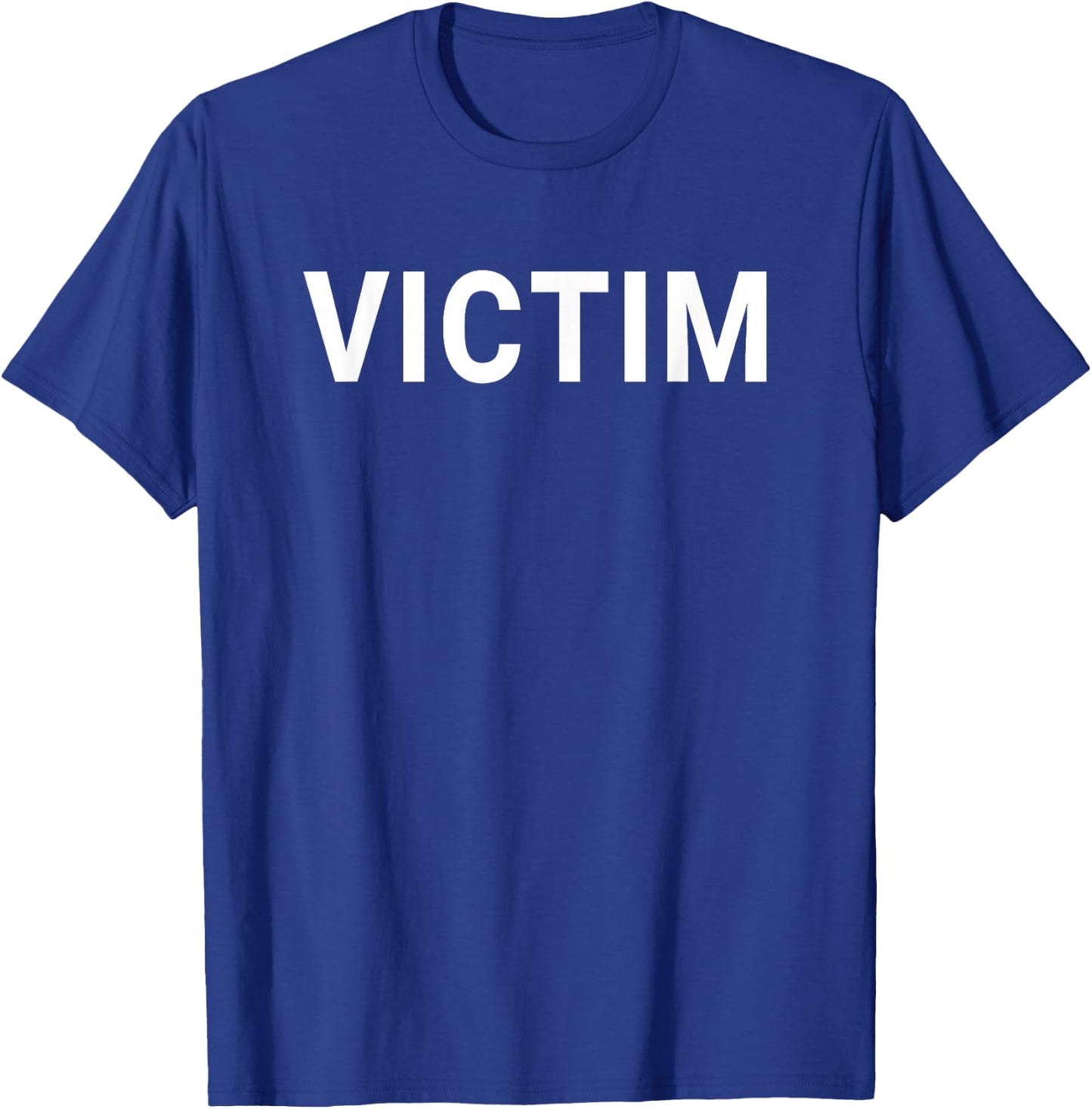 Victim Black Classic Letter Print - Men's Small T-Shirt - T-Shirt | Royal