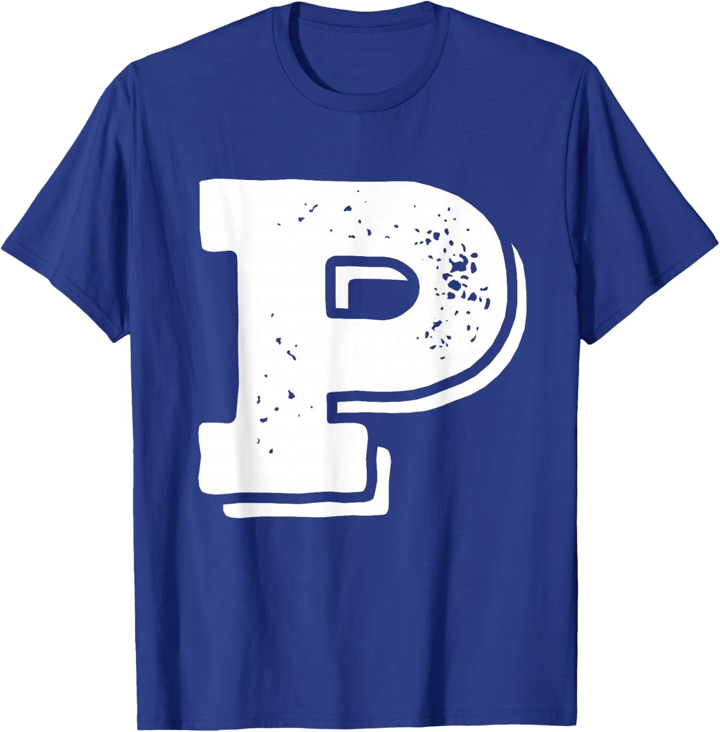 Letter P Capital Alphabet College Varsity Monogram Club T-Shirt - T-Shirt | Royal
