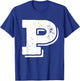 Letter P Capital Alphabet College Varsity Monogram Club T-Shirt - T-Shirt | Royal
